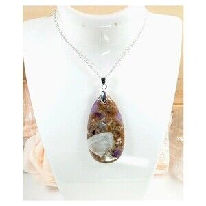 Rare Large 60mm Amethyst with Hematite Necklace Amethyst Necklace